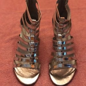 Women's Silver Strappy Low Heels